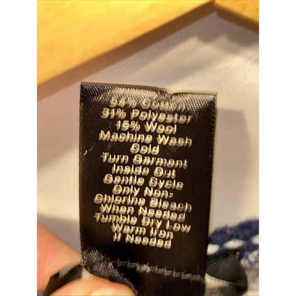 Ann Taylor Blue & White Plaid Open Front Duster Cardigan Wool Lagenlook Luxury - Picture 7 of 12